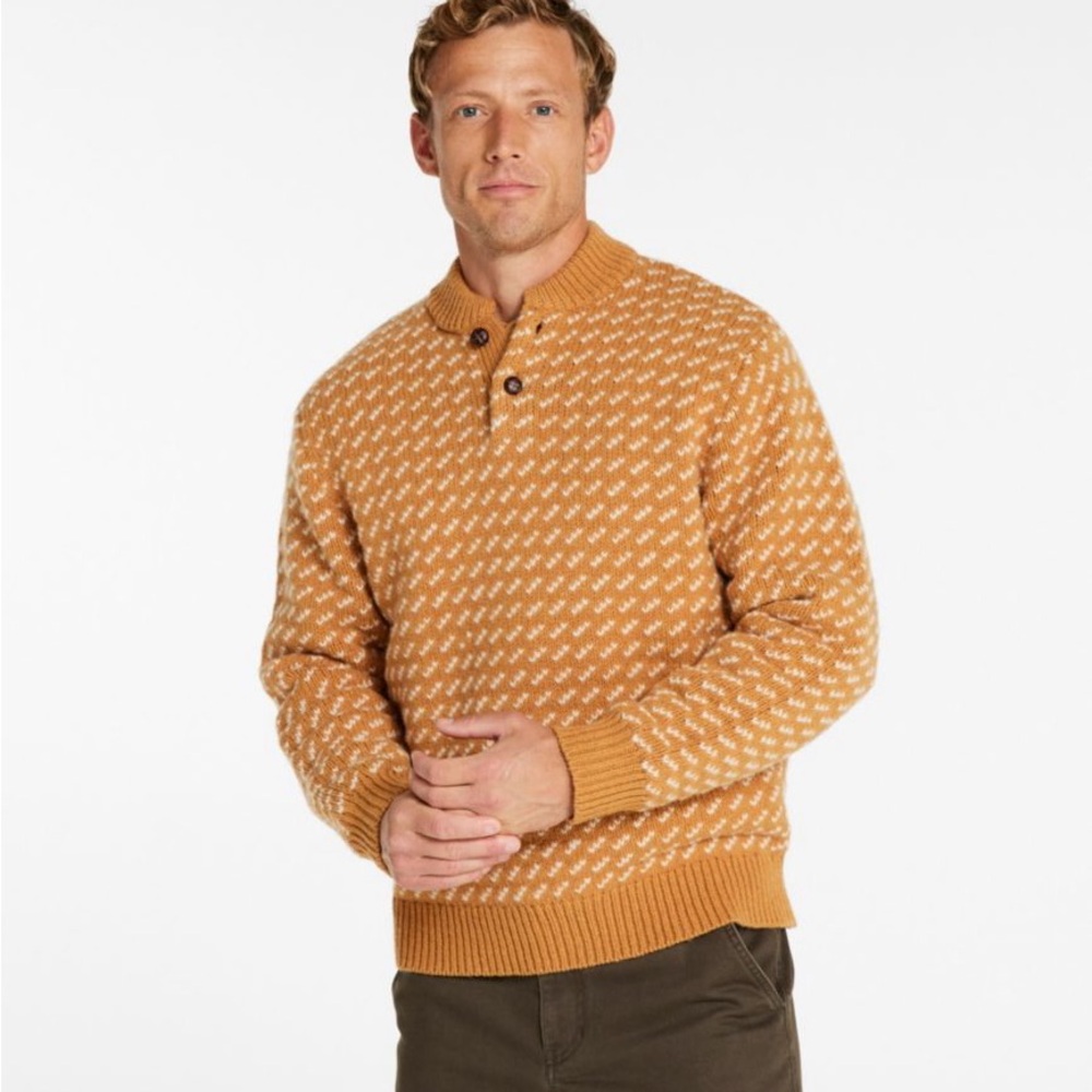 L.L Bean ragg wool Henley sweater